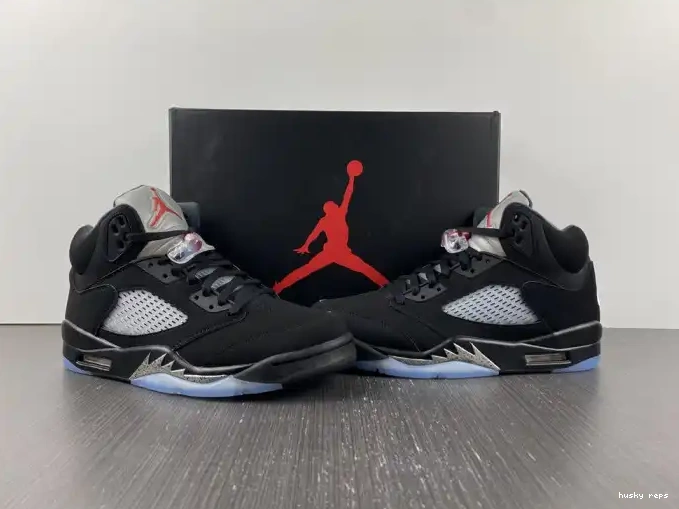 Rep Husky (2016) Retro Jordan 5 Black Metallic 845035-003 0612
